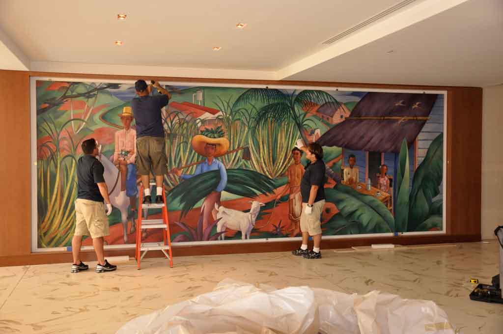 Installation of Art Mural Painting
